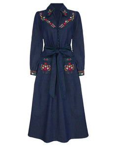 Folk Denim Western Dress