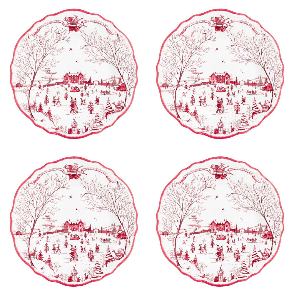 Winter Frolic Melamine Dinner, Set of 4