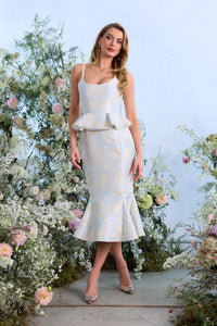 The Willa Dress in Sky Windsor Brocade