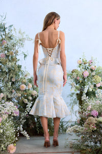 The Willa Dress in Sky Windsor Brocade