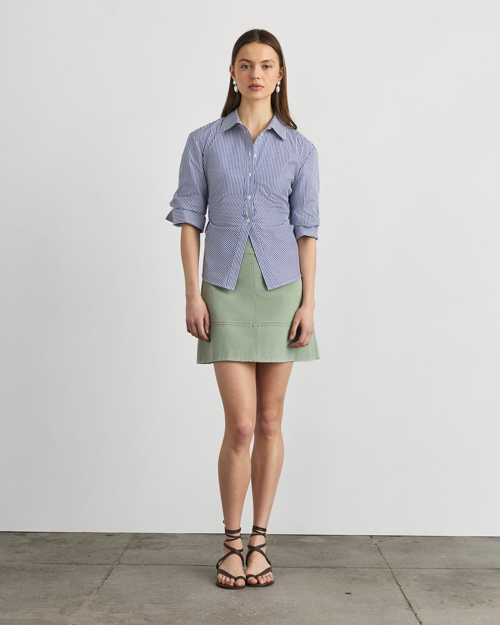 Winslet Top in Blue & Optice White