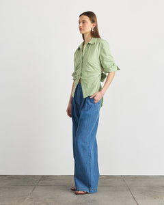 Winslet Top in Asparagus & Optic White