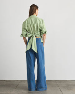 Winslet Top in Asparagus & Optic White