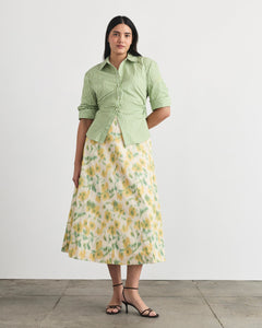 Winslet Top in Asparagus & Optic White