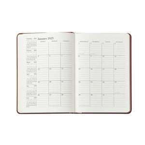 2026 Weekly Notebook in Wine Pebble Grain Leather