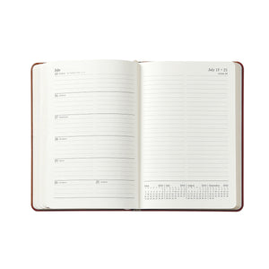 2026 Weekly Notebook in Wine Pebble Grain Leather