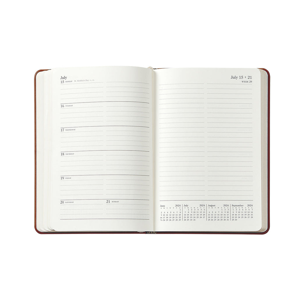 2026 Weekly Notebook in Bordeaux Traditional Leather