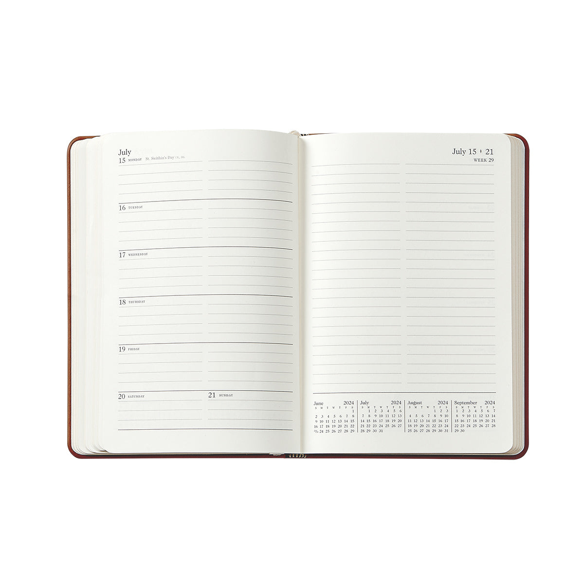 2026 Weekly Notebook in Blue Pebble Grain Leather