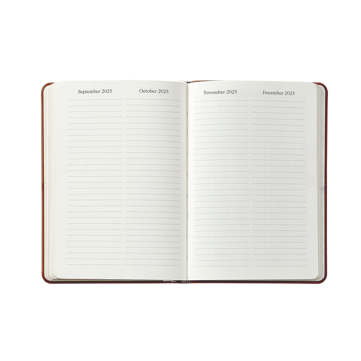 2026 Weekly Notebook in Wine Pebble Grain Leather