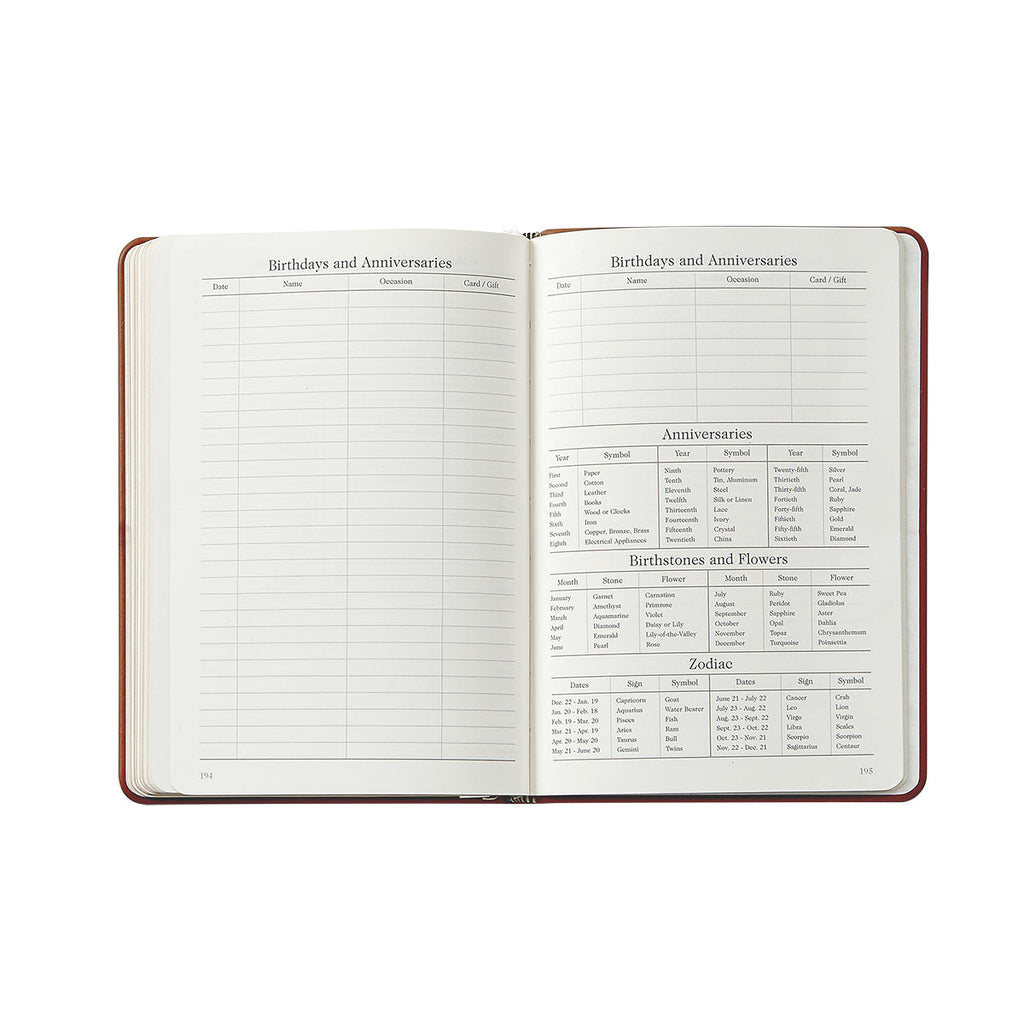 2026 Weekly Notebook in Bordeaux Traditional Leather