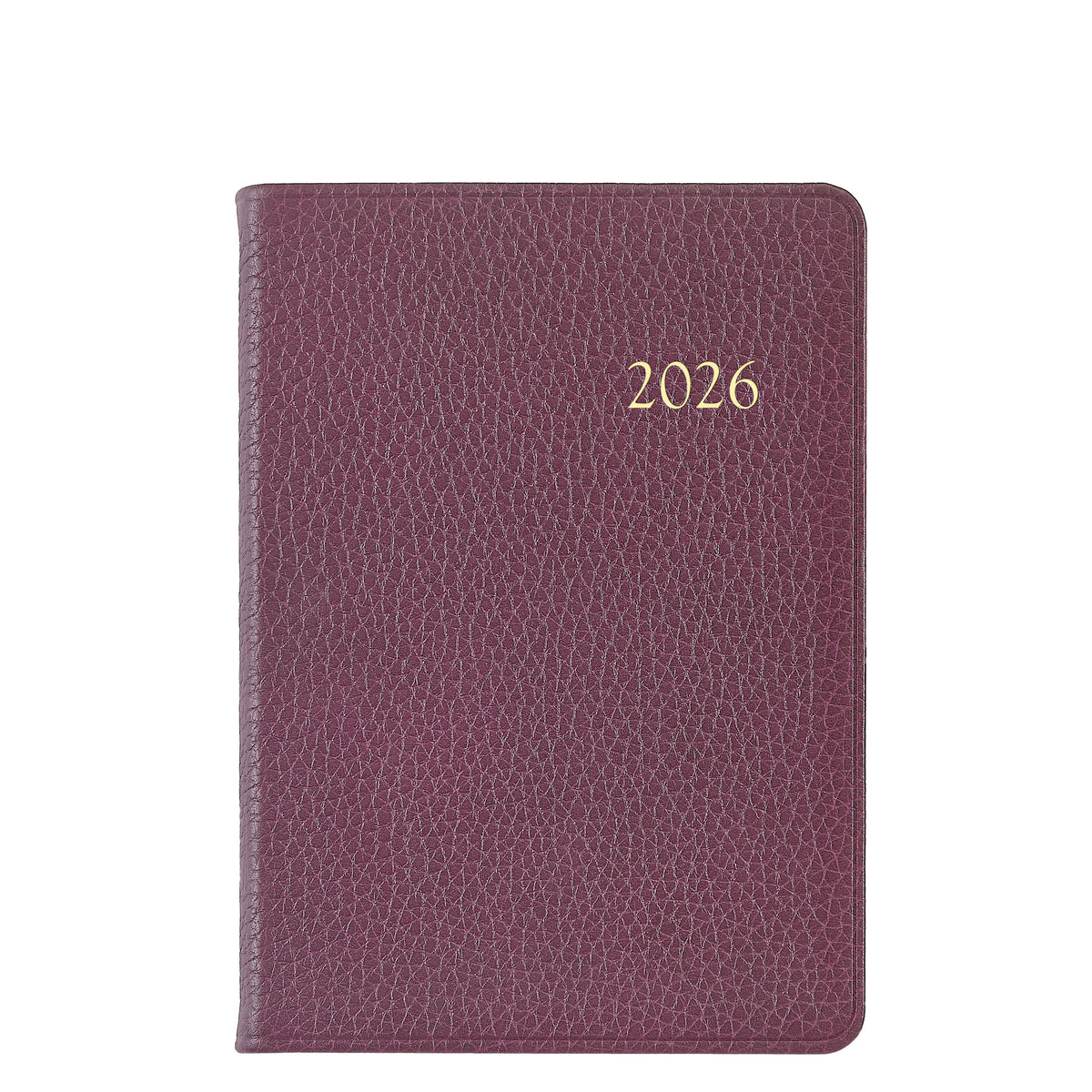 2026 Weekly Notebook in Wine Pebble Grain Leather