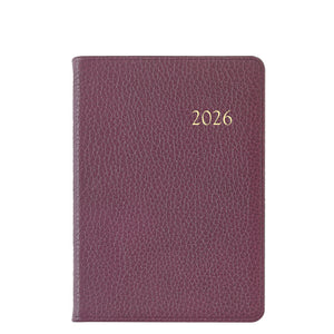 2026 Weekly Notebook in Wine Pebble Grain Leather