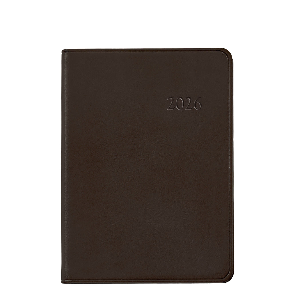 2026 Weekly Notebook in Brown Traditional Leather