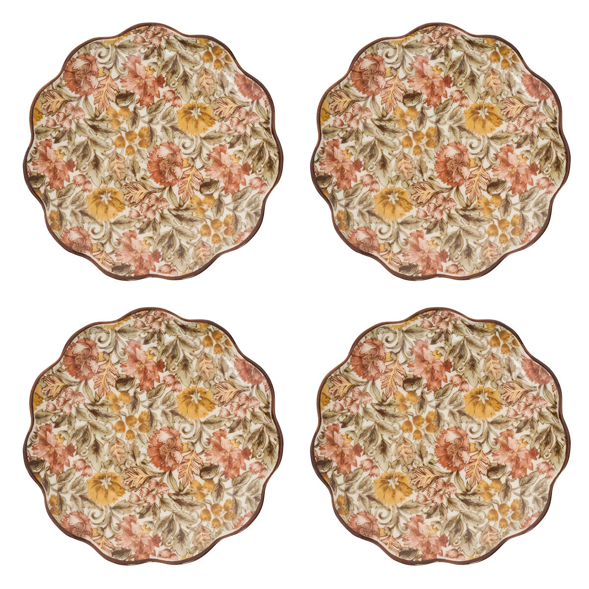 Willa Cocktail Plate in Amber, Set of 4