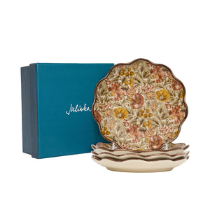 Willa Cocktail Plate in Amber, Set of 4