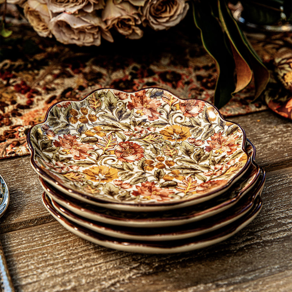 Willa Cocktail Plate in Amber, Set of 4