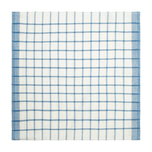 Windowpane Napkins in Blue & Natural, Set of 4