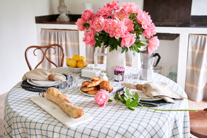 Windowpane 60x90 Tablecloth in Blue & Natural