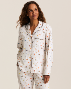Women’s Twill Pajama Set in Thanksgiving Traditions
