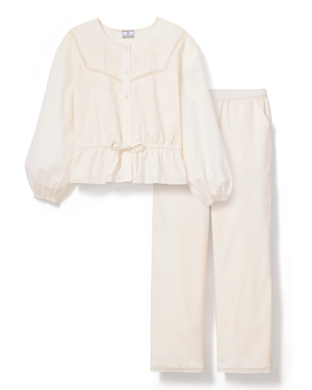 Women's Voile Marguerite Pajama Set in Ivory