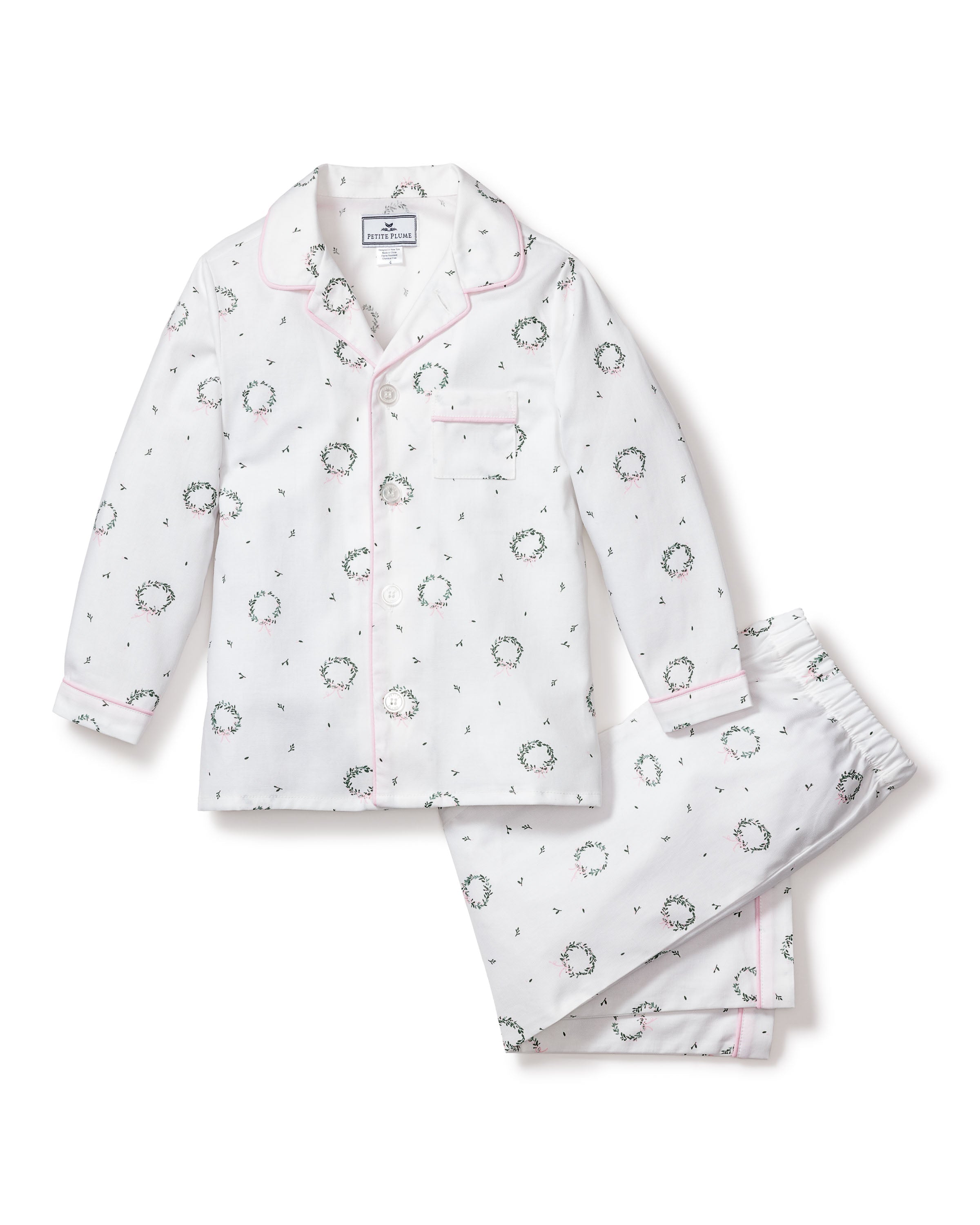 Kid’s Twill Pajama Set in Somerset Wreath