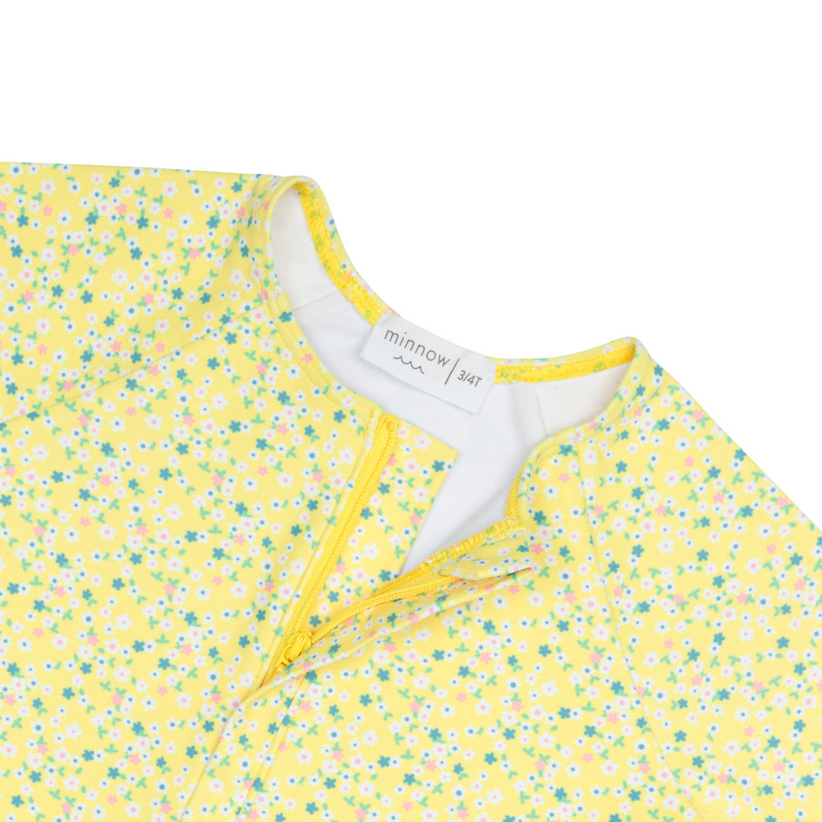 Girl’s Petite Fleur Front Zip Rashguard One Piece