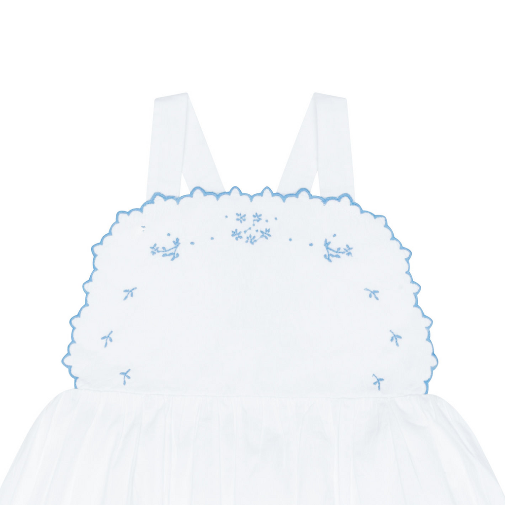 Girls’ Shell White Cross Back Pinafore Dress