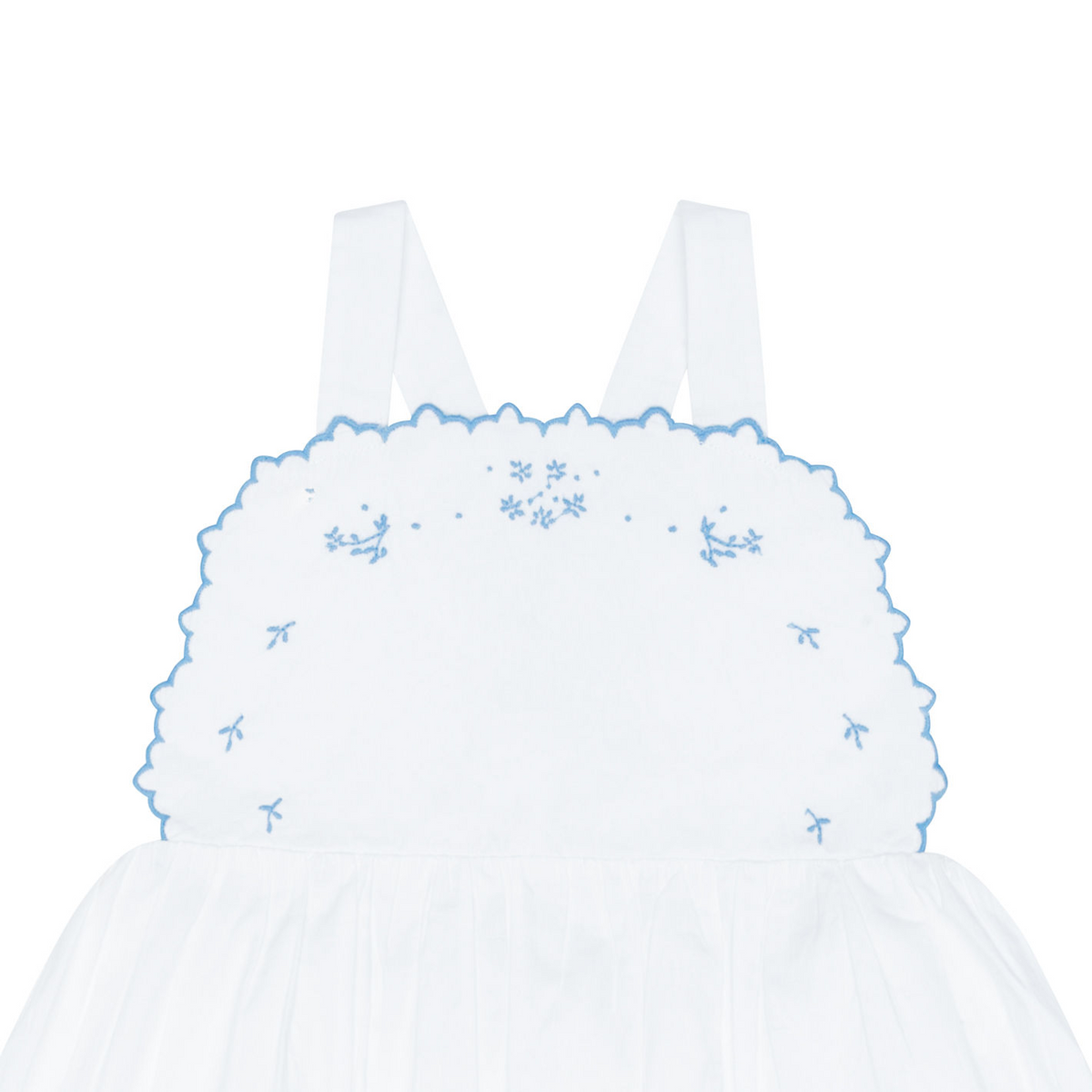 Girls’ Shell White Cross Back Pinafore Dress