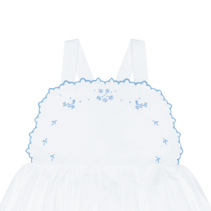 Girls’ Shell White Cross Back Pinafore Dress