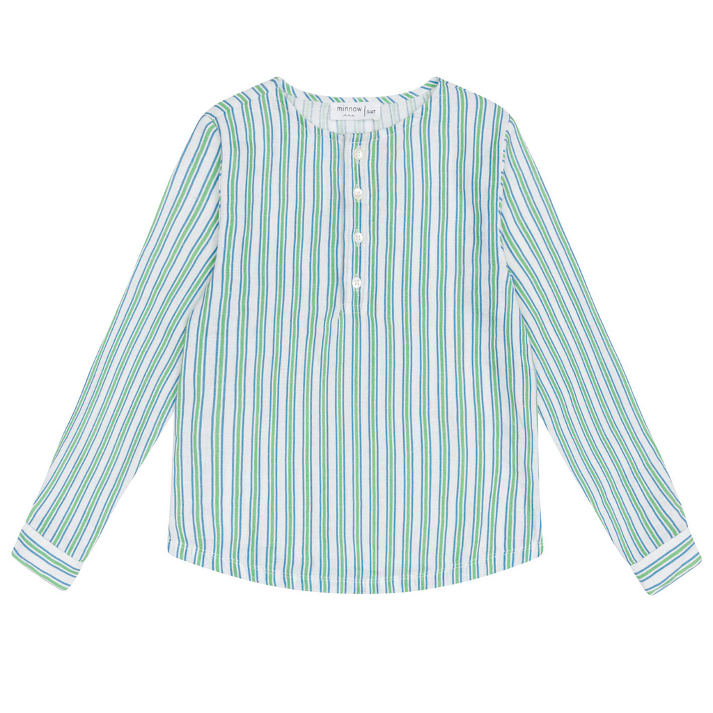 Unisex Tamarin Stripe Linen Henley