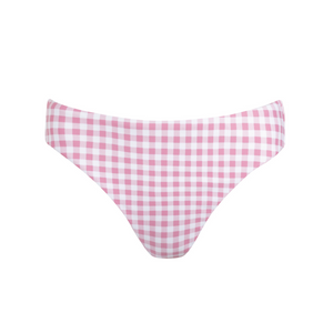 Women’s Blush Gingham Mid Rise Bikini Bottom