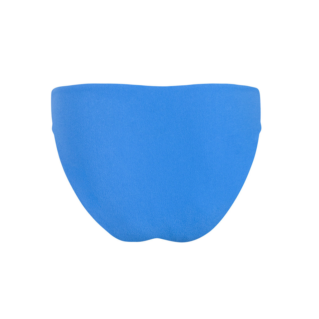 Women’s Deep Sea Blue Terry Mid Rise Bikini Bottom