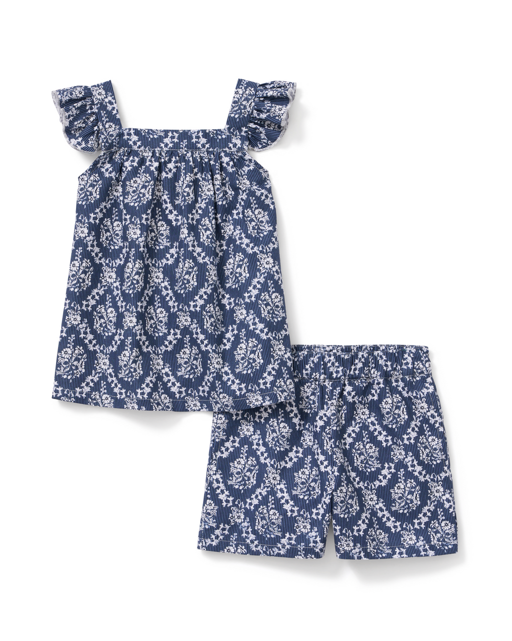 Girl's Twill Clara Short Set in Innkeeper Trellis
