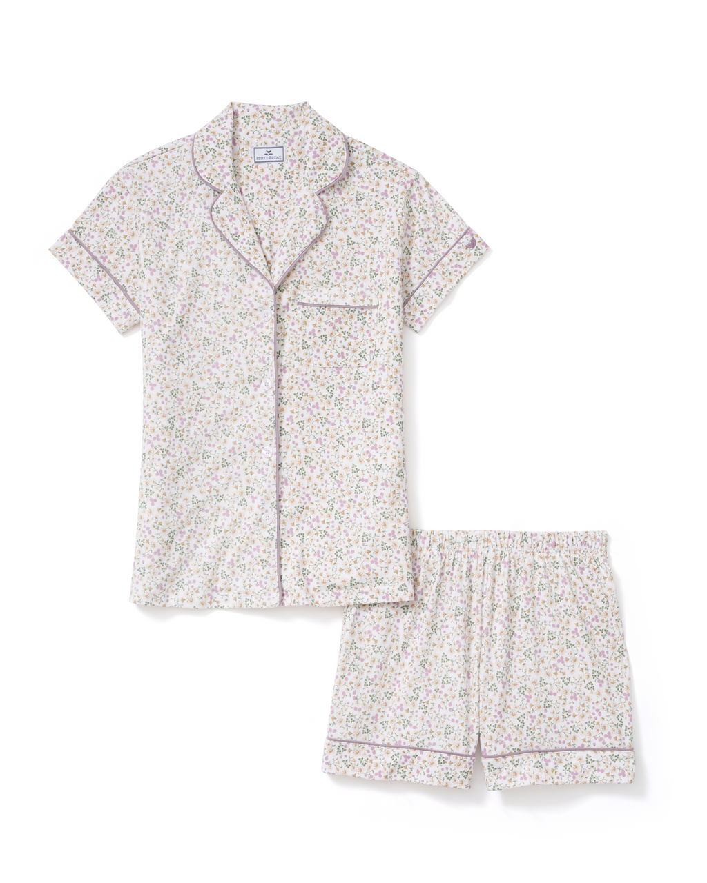 Women's Pima Short Sleeve Short Set in Meadow Bloom