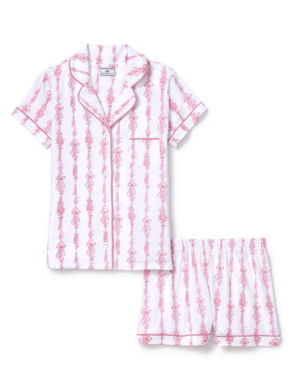 Women's Poppy Lightweight Pima Short Set in Pink Mayfair Toile