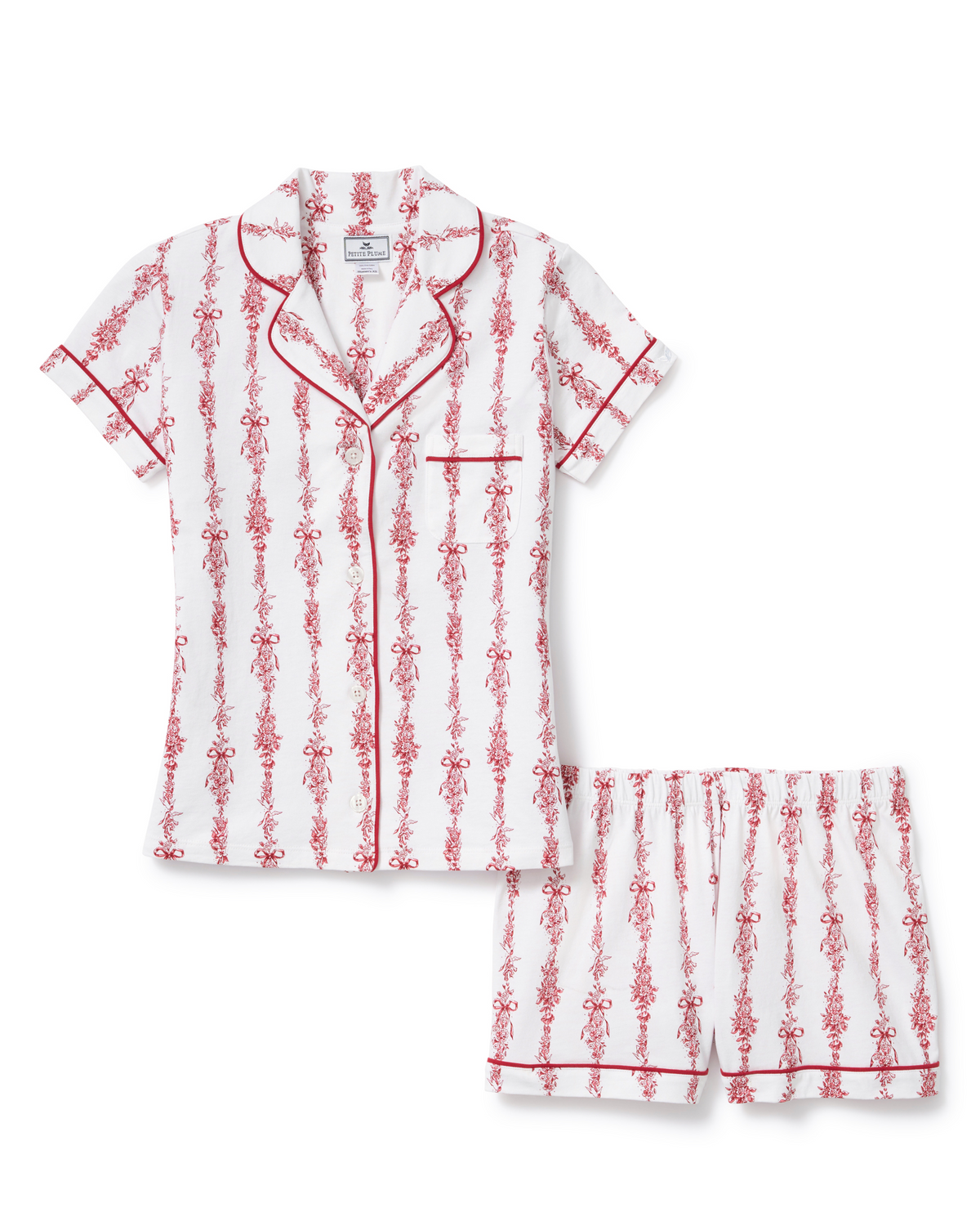 The Poppy Pima Short Set in Red Mayfair Toile