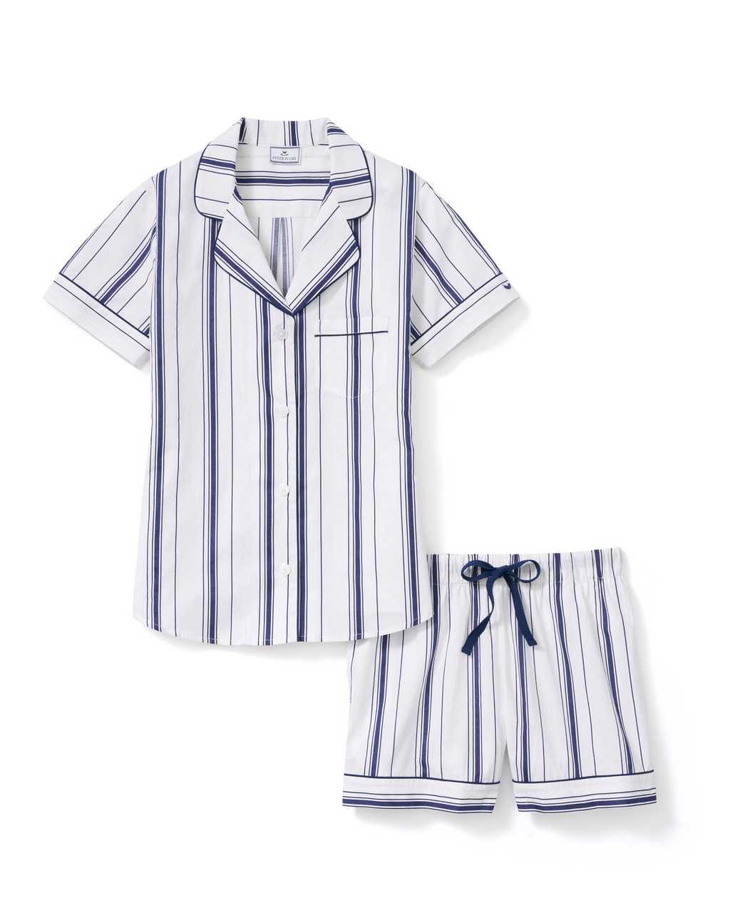 Women's Poplin Short Sleeve Short Set in Parlor Stripe