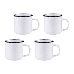 Adult Mugs in Solid White, Set of 4