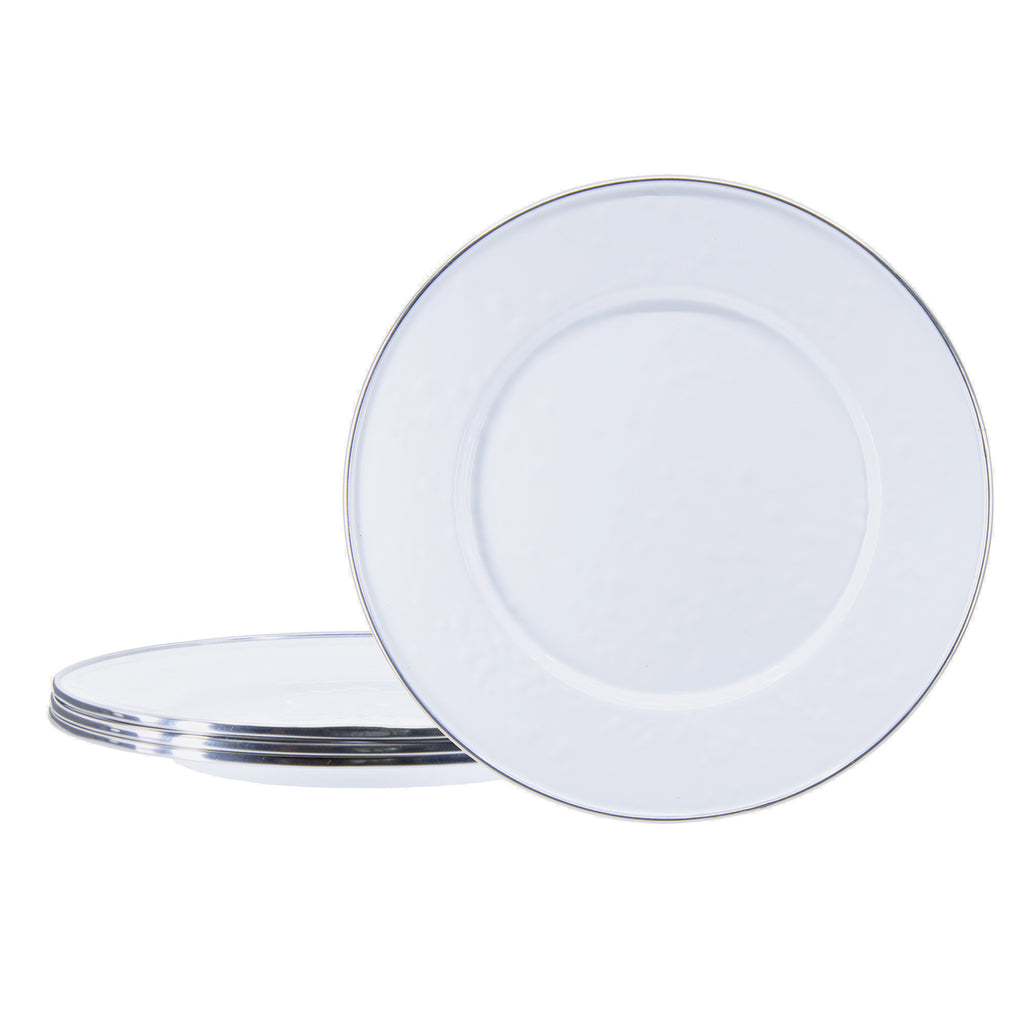 Sandwich Plates in in Solid White, Set of 4