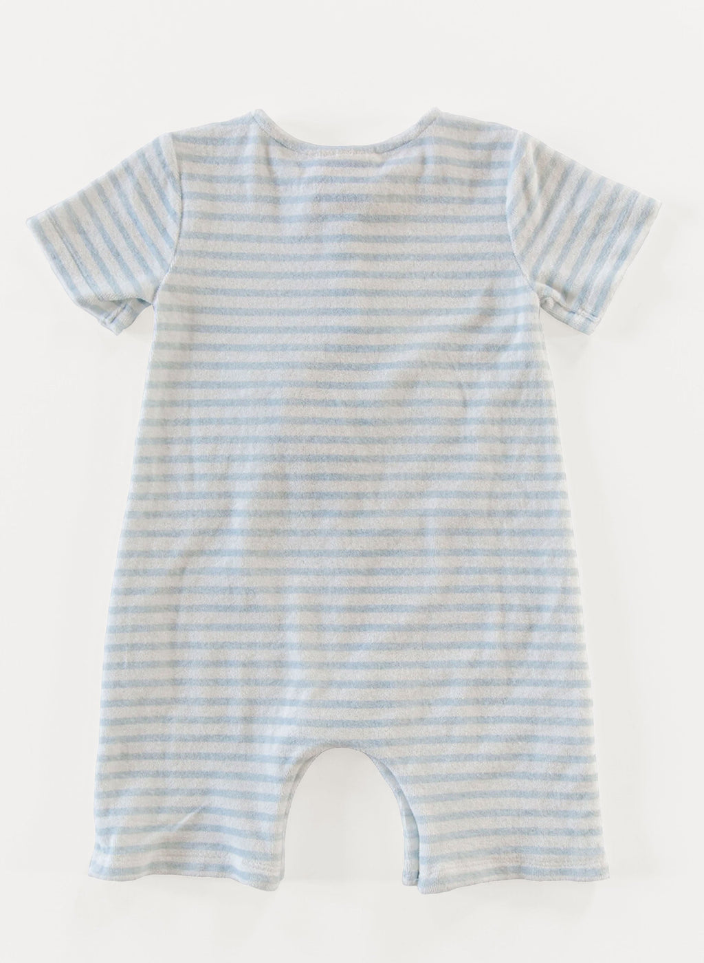 Walker Terry Romper in Blue & White Stripe