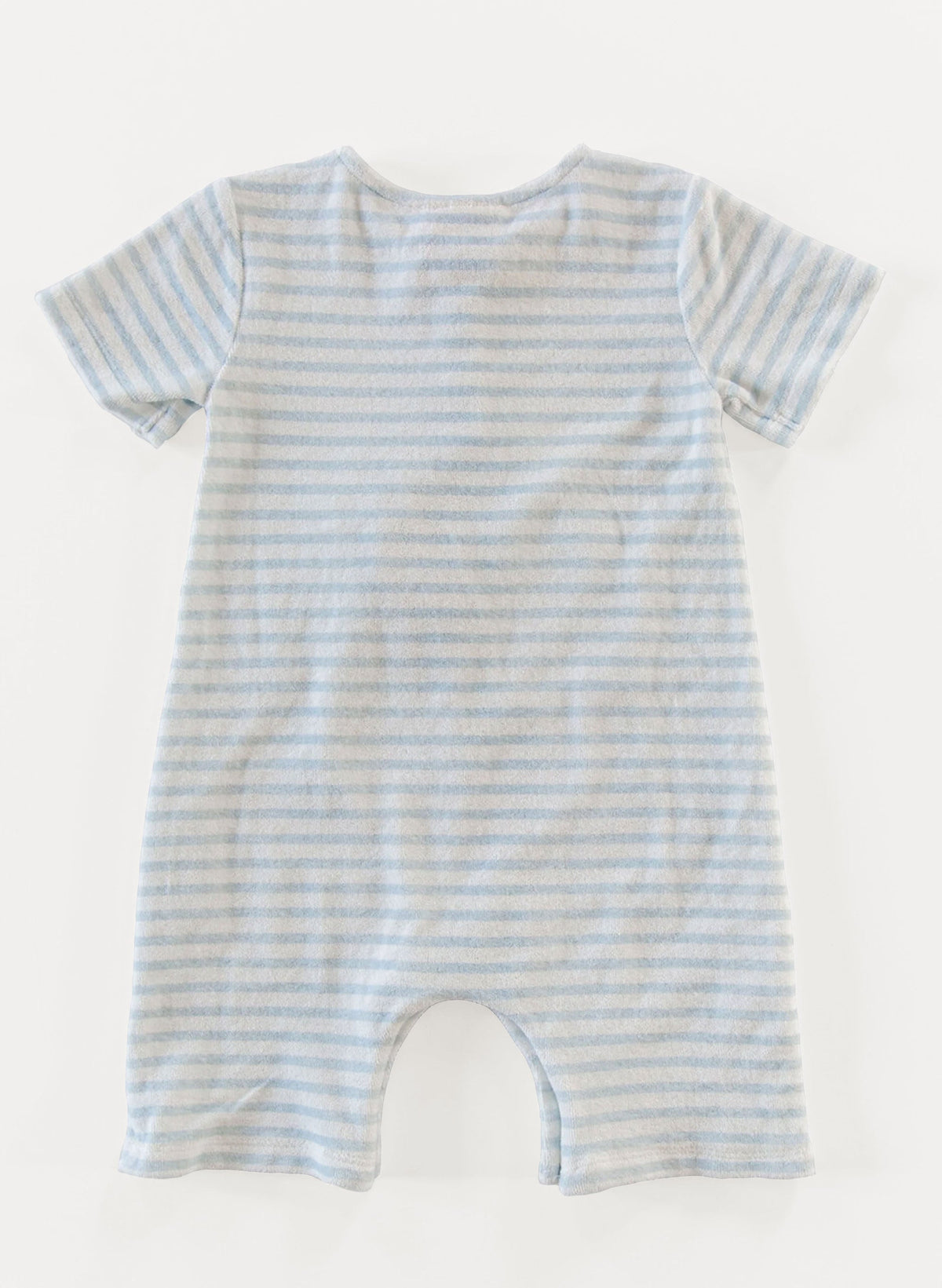 Walker Terry Romper in Blue & White Stripe
