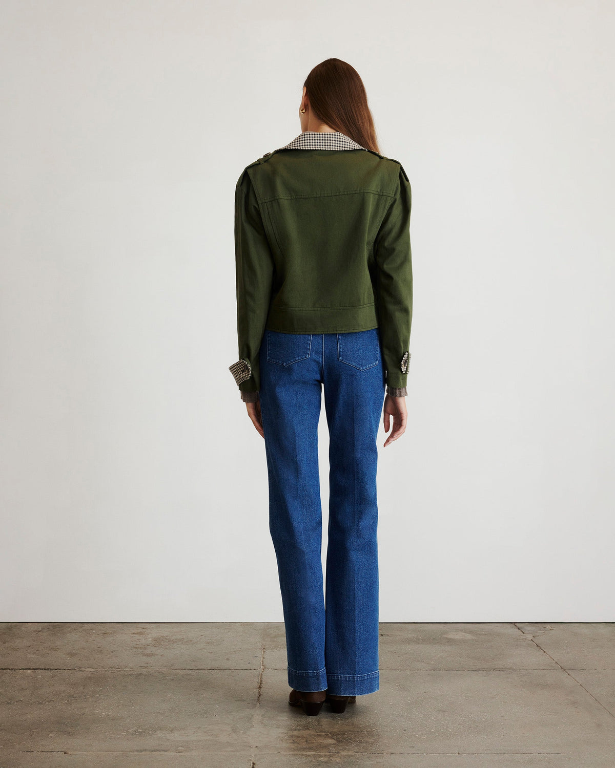 Walton Jacket in Army with Check Multi
