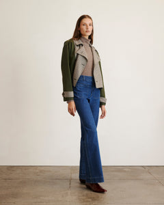 Walton Jacket in Army with Check Multi