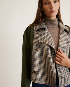 Walton Jacket in Army with Check Multi