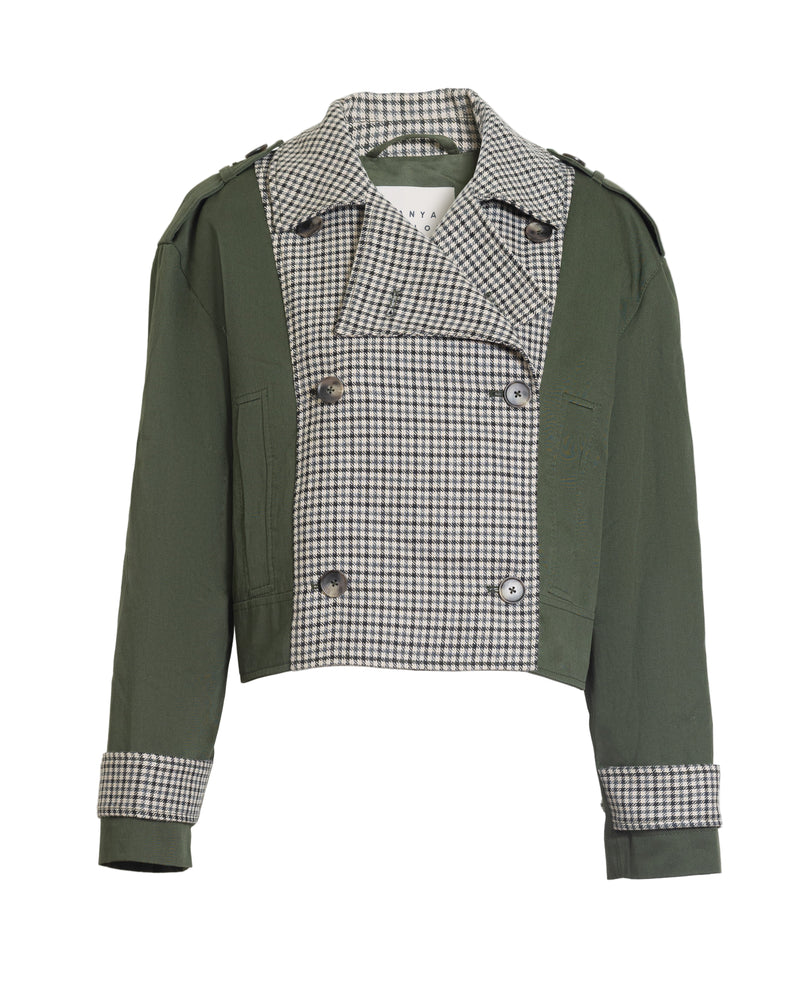 Walton Jacket in Army with Check Multi