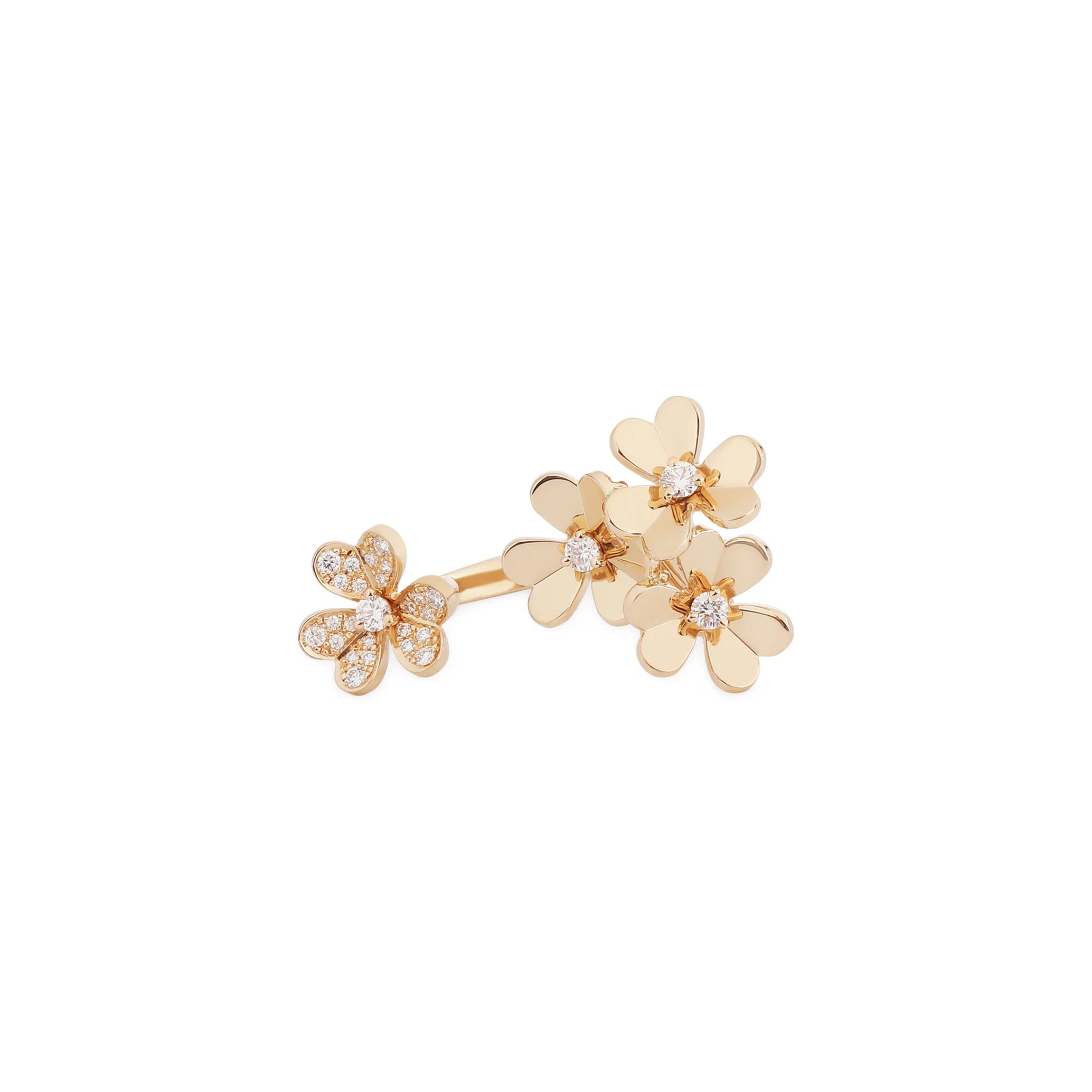 Van Cleef & Arpels Frivole Between The Finger Ring in 18k Yellow Gold 0.37 CTW