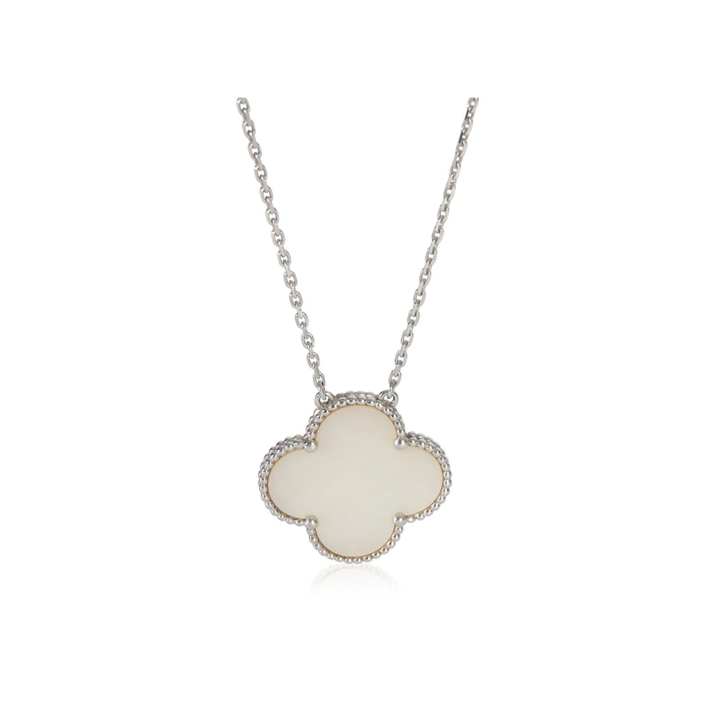 Van Cleef & Arpels White Gold Mother Of Pearl Magic Alhambra Pendant