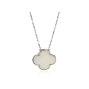 Van Cleef & Arpels White Gold Mother Of Pearl Magic Alhambra Pendant