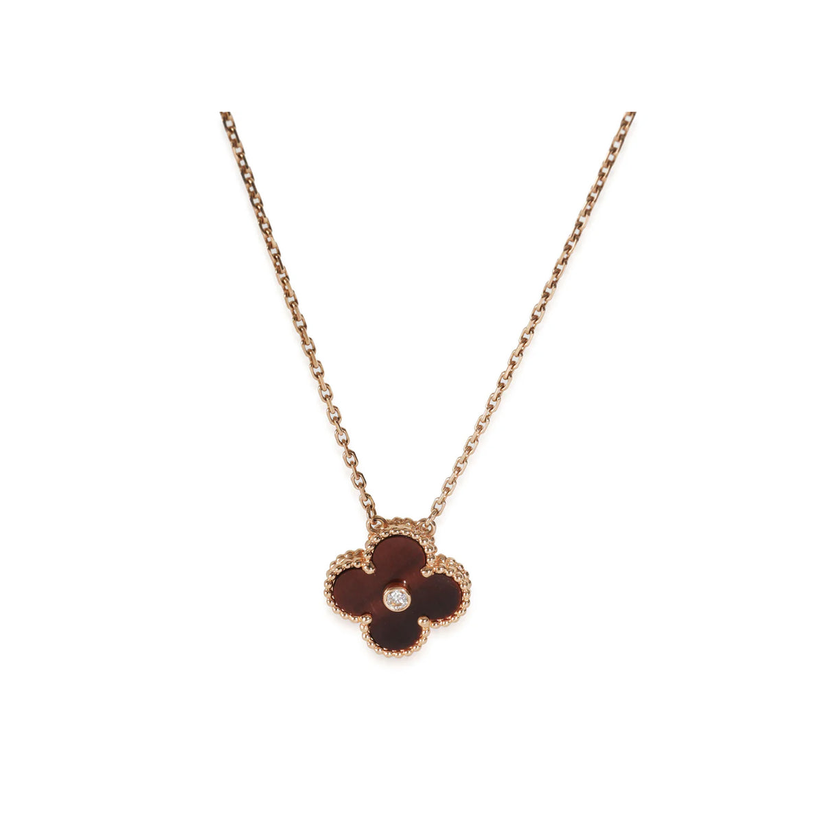Van Cleef & Arpels Rose Gold Diamond 2017 Limited Edition Vintage Alhambra Penda