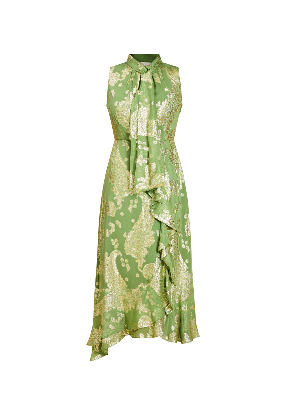 Waverly Midi Dress in Evergreen Metallic